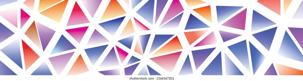 Polygonaler Regenbogen-Mosaikhintergrund. Abstrakte Low-Poly-Vektorgrafik. Dreiecksmuster im Halbtonstil. Template geometrisches Business Design mit Dreieck für Poster, Banner, Karte, Flyer.