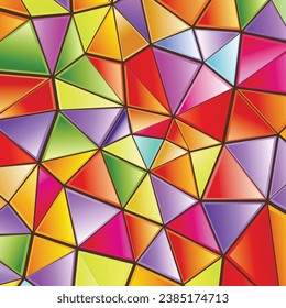 Fondo de mosaico de arco iris poligonal. Resumen de la ilustración vectorial de polos bajos. Patrón triangular de estilo medio-tono. Diseño de negocio geométrico de plantilla con triángulo para afiche, banner, tarjeta, volante.