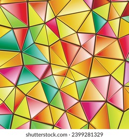 Fondo de mosaico de arco iris poligonal. Resumen de la ilustración vectorial de polos bajos. Patrón triangular de estilo medio-tono. Diseño de negocio geométrico de plantilla con triángulo para afiche, banner, tarjeta, volante.
