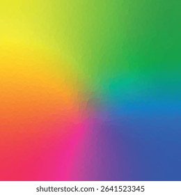 Polygonal rainbow mosaic background. Abstract low poly vector illustration. Triangular pattern in halftone style. Template geometric business design with triangle for poster, banner, card, flyer.