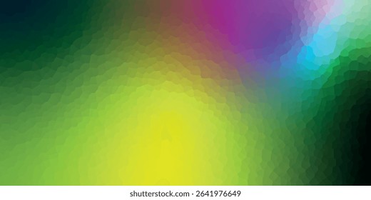 Polygonal rainbow mosaic background. Abstract low poly vector illustration. Triangular pattern in halftone style. Template geometric business design with triangle for poster, banner, card, flyer.