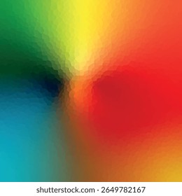 Polygonal rainbow mosaic background. Abstract low poly vector illustration. Triangular pattern in halftone style. Template geometric business design with triangle for poster, banner, card, flyer.