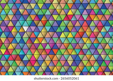 Polygonal rainbow mosaic background. Abstract low poly vector illustration. Triangular pattern in halftone style. Template geometric business design with triangle for poster, banner, card, flyer.