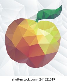 Polygonal red apple vector illustration