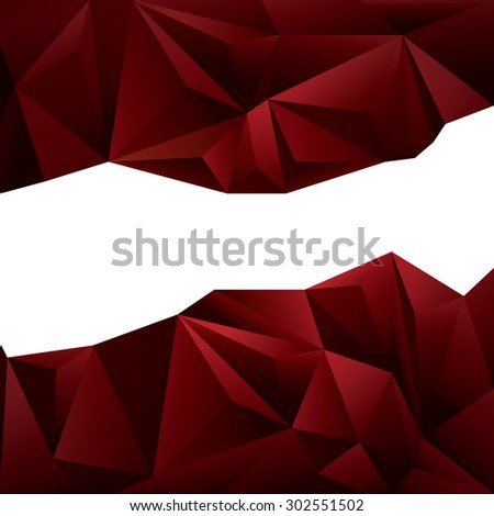 Polygonal red background. Geometric low poly shapes. Modern luxury design for websites, advertising, promotion. Eps10 vector illustration