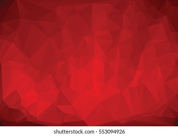 Polygonal red background. Low poly style. Triangles