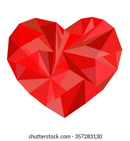 polygonal red heart