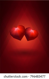 Polygonal red heart / Vector illustration for Wallpaper, flyers, invitation, posters, brochure, banners.
