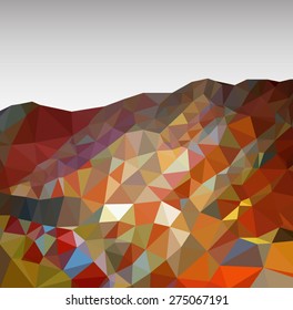 Polygonal red mountains of China.