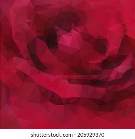 Polygonal red rose . Vector illustration.