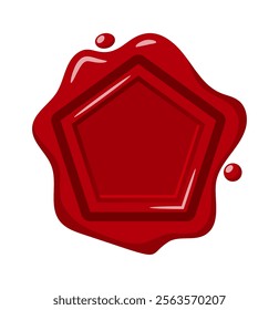 Polygonal red wax seal stamp