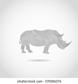 Polygonal rhino in low poly design