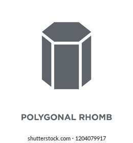 Polygonal rhomb icon. Polygonal rhomb design concept from Geometry collection. Simple element vector illustration on white background.