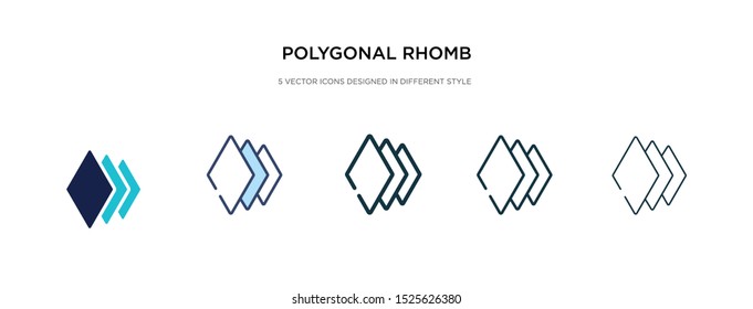 polygonal rhomb icon in different style vector illustration. two colored and black polygonal rhomb vector icons designed in filled, outline, line and stroke style can be used for web, mobile, ui