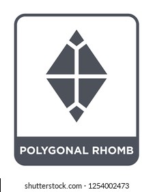 polygonal rhomb icon vector on white background, polygonal rhomb trendy filled icons from Geometry collection, polygonal rhomb simple element illustration