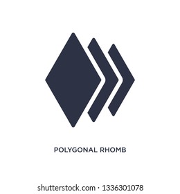 polygonal rhomb isolated icon. Simple element illustration from geometry concept. polygonal rhomb editable logo symbol design on white background. Can be use for web and mobile.