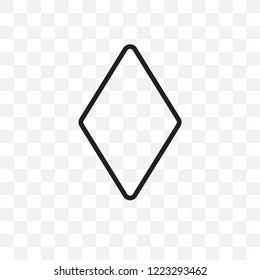 Polygonal rhomb vector linear icon isolated on transparent background, Polygonal rhomb transparency concept can be used for web and mobile