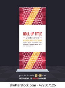 Polygonal Roll-Up Banner, Advertising Vector Background Design
