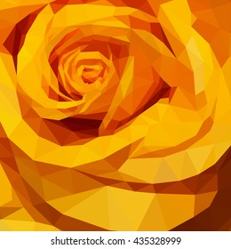 polygonal rose view from top full frame yellow