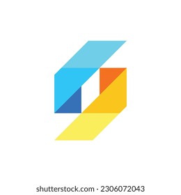 Polygonal S initial letter logo design vector