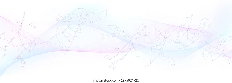 Polygonal science background with connecting dots and lines.
