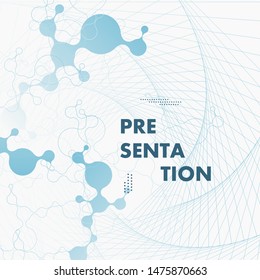 Polygonal science research technology connect DNA, atoms, molecules. Futuristic modern abstract background and presentation template