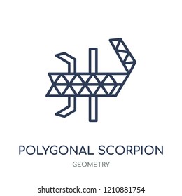 Polygonal scorpion icon. Polygonal scorpion linear symbol design from Geometry collection. Simple outline element vector illustration on white background.