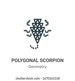 Polygonal scorpion outline vector icon. Thin line black polygonal scorpion icon, flat vector simple element illustration from editable geometry concept isolated stroke on white background