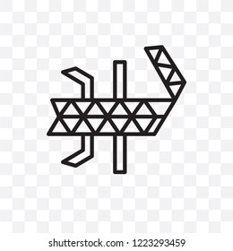 Polygonal scorpion vector linear icon isolated on transparent background, Polygonal scorpion transparency concept can be used for web and mobile