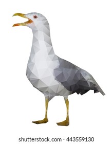 polygonal seagull costs with an open mouth