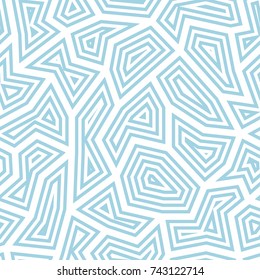 Polygonal seamless background. Geometric line blue and white pattern for wallpapers and textile