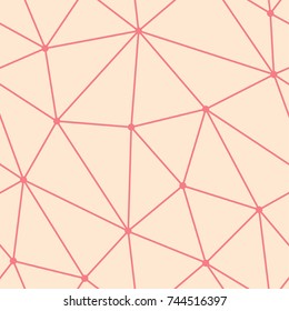 Polygonal seamless background. Geometric line cherry red pattern for wallpapers and textile