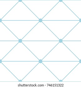 Polygonal seamless background. Geometric line blue and white pattern for wallpapers and textile