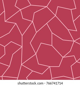 Polygonal seamless background. Geometric line cherry red pattern for wallpapers and textile