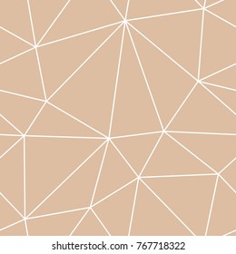 Polygonal seamless background. Geometric line beige and white pattern for wallpapers and textile