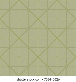 Polygonal seamless background. Geometric line olive green pattern for wallpapers and textile