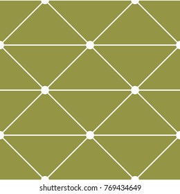 Polygonal seamless background. Geometric line olive green pattern for wallpapers and textile
