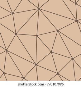 Polygonal seamless background. Geometric line brown beige pattern for wallpapers and textile
