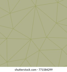 Polygonal seamless background. Geometric line olive green pattern for wallpapers and textile