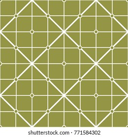 Polygonal seamless background. Geometric line olive green pattern for wallpapers and textile