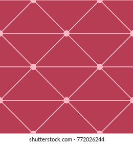 Polygonal seamless background. Geometric line cherry red pattern for wallpapers and textile