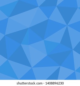 Polygonal seamless pattern in blue colors. Abstract water triangle wallpaper design. Geometric crystal background. Linear grid vector illustration. Reticulated mosaic texture.