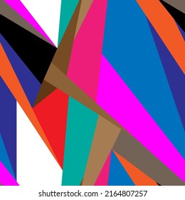 Polygonal seamless pattern with colorful geometry triangle elements