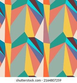 Polygonal Seamless Pattern With Colorful Geometry Triangle Elements