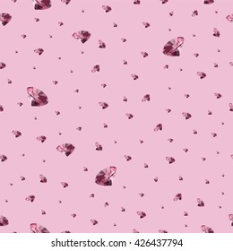 Polygonal seamless pattern with jewels, low poly vector illustration with gem, diamond illustration, perfect image for cover, fabric, interior, wall paper design and wrapping paper, stylish background