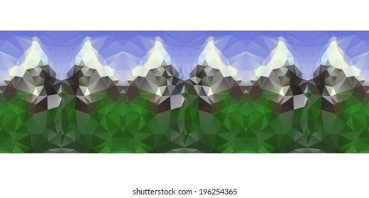 Polygonal seamless pattern with mountains