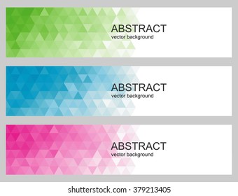 Polygonal set of banners. Vector abstract background.