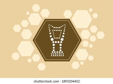 A polygonal shape with Arabian mabkhara or Somali dabgaad traditional incense burner made of  circles. Editable clip art. 