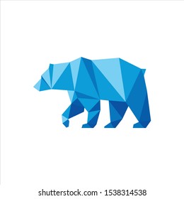 Polygonal Shape Bear Logo Vector Animals