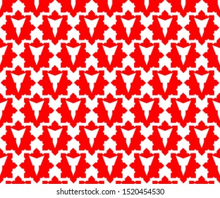 Polygonal shape pattern with an abstract triangle symbol in the middle. Geometric monochrome abstract backgrounds suitable for fabric and tile motifs.